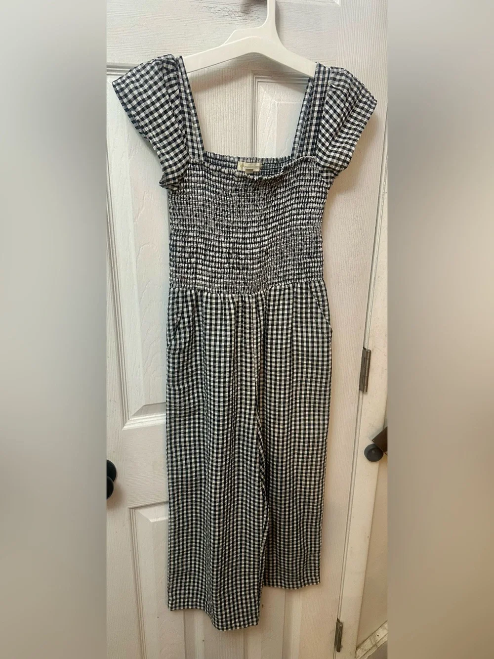 Tucker + Tate Gingham Smocked Wide-Leg Jumpsuit - 10/12